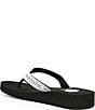 Color:Black - Image 3 - Jesie Rhinestone Thong Flip Flop Sandals