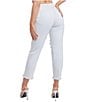 Color:White - Image 2 - Basic High Rise Distressed Ankle Jeans