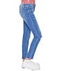 Color:Medium Blue Rips - Image 3 - Big Girls 7-12 Mid-Rise Skinny Jeans