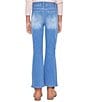 Color:Medium Blue Rips - Image 2 - Big Girls 7-14 Bell Bottom Essential Clean Hem Jeans