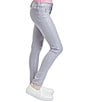 Color:Silver Glitter - Image 4 - Big Girls 7-14 Hyper Stretch Skinny Jean