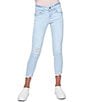 Color:Celeste Blue Rips - Image 1 - Big Girls 7-14 WannaBettaFit Ankle Jeans