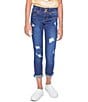 YMI Jeanswear Big Girls 7-14 WannaBettaFit Double-Cuffed Skinny Jeans, Color:Midnight Sky Blue Rips - Image 1