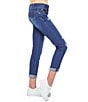 YMI Jeanswear Big Girls 7-14 WannaBettaFit Double-Cuffed Skinny Jeans, Color:Midnight Sky Blue Rips - Image 3