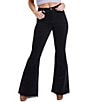 Color:Black - Image 1 - Chloe High Rise Frayed Hem Flare Jeans