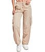 Color:Warm Sand - Image 1 - High Rise Bungee Cord Hem Cargo Pants