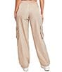 Color:Warm Sand - Image 2 - High Rise Bungee Cord Hem Cargo Pants