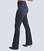 Color:Black - Image 5 - High Rise Shadow Side Panel Flare Jeans