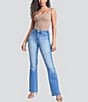 Color:Blue - Image 5 - High Rise Shadow Side Panel Flare Jeans