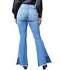 Color:Midnight Sky Blue - Image 2 - High Rise Side Panel Detail Flare Jeans