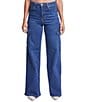 Color:Navy - Image 1 - High Rise Wide Leg Cargo Jeans