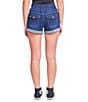 Color:Midnight Sky Blue - Image 2 - Low Rise 2 Button Front Cuffed Hem Shorts