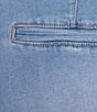 Color:Light Blue - Image 4 - Mid Rise Denim Trouser Shorts