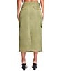 YMI Jeanswear Mid Rise Midi Cargo Skirt, Color:Moss - Image 2