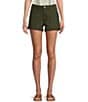 Color:Olive - Image 1 - Mid Rise Rolled-Cuff Shorts
