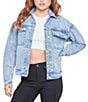 YMI Jeanswear Oversized Utility Denim Jacket, Color:Light Blue - Image 1
