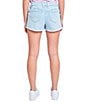 Color:Celeste Blue - Image 2 - WBB Low Rise Frayed Hem Shorts