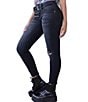 Color:Black - Image 3 - Ymi Jeanswear Wbb Repreve High Rise Fray Panel Flare Jeans