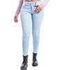 Color:Light Wash - Image 1 - Wbb Repreve High Rise Fray Panel Skinny Jeans