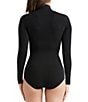 Color:Black - Image 2 - Madelyn Mock Neck Long Sleeve Shaping Bodysuit