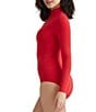 Color:Salsa - Image 3 - Madelyn Mock Neck Long Sleeve Shaping Bodysuit
