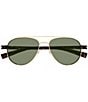 Yves Saint Laurent Men's Combi Corner Angle 54mm Aviator Sunglasses, Color:Shiny Light Gold/Green - Image 2
