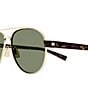 Yves Saint Laurent Men's Combi Corner Angle 54mm Aviator Sunglasses, Color:Shiny Light Gold/Green - Image 3