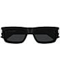 Yves Saint Laurent Men's Corner Angle 53 Rectangle Sunglasses, Color:Shiny Solid Black/Black - Image 2