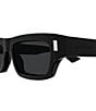 Yves Saint Laurent Men's Corner Angle 53 Rectangle Sunglasses, Color:Shiny Solid Black/Black - Image 3
