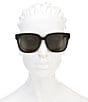 Yves Saint Laurent Square Logo Acetate Sunglasses, Color:Black - Image 2