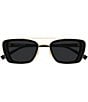 Yves Saint Laurent Women's 90's Combi 50mm Rectangle Sunglasses, Color:Shiny Solid Black/Gold - Image 2