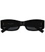 Yves Saint Laurent Women's Monogram Hinge L 55mm Rectangle Sunglasses, Color:Shiny Solid Black/Black - Image 2