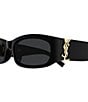 Yves Saint Laurent Women's Monogram Hinge L 55mm Rectangle Sunglasses, Color:Shiny Solid Black/Black - Image 3