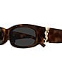 Yves Saint Laurent Women's Monogram Hinge L 55mm Rectangle Sunglasses, Color:Shiny Medium Havana/Grey - Image 3