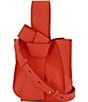 Color:Orange Blossom - Image 2 - Anthea Soft Grain Pebble Leather Wristlet Crossbody Bag