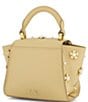 Color:Linen - Image 2 - Eartha Mini Top Handle Floral Studded Leather Crossbody Bag