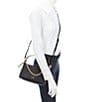 Color:Black - Image 4 - Posen Chain Zip Top Shoulder Bag