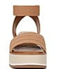 Color:Beige - Image 6 - Bailee Stretch Platform Wedge Sandals