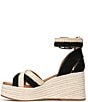 Color:Natural/Black - Image 5 - Naomi Raffia Espadrille Platform Wedge Sandals