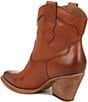 Color:Cognac - Image 4 - Roslyn Leather Western Ankle Booties