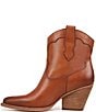 Color:Cognac - Image 5 - Roslyn Leather Western Ankle Booties