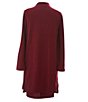 Color:Burgundy - Image 2 - Big Girls 7-16 Long-Sleeve Chunky-Rib-Knit Cardigan & Matching Sleeveless Slip Dress Set