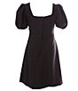 Color:Black - Image 2 - Big Girls 7-16 Puff-Sleeve A-Line Dress