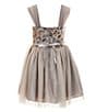 Color:Grey Multi - Image 2 - Big Girls 7-16 Sleeveless Sequin-Embellished Bodice/Mesh-Skirted Dress