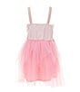 Color:Pink - Image 2 - Little Girls 2-6X Sleeveless Crocheted-Butterfly Bodice/Tutu Mesh Skirted Fit-And-Flare Dress
