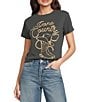 Zutter Gone Country Knit Cotton Crew Neck Short Sleeve Tee, Color:Black - Image 1