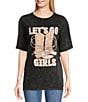 Color:Black - Image 1 - Short Sleeve Let's Go Girls Tee Shirt