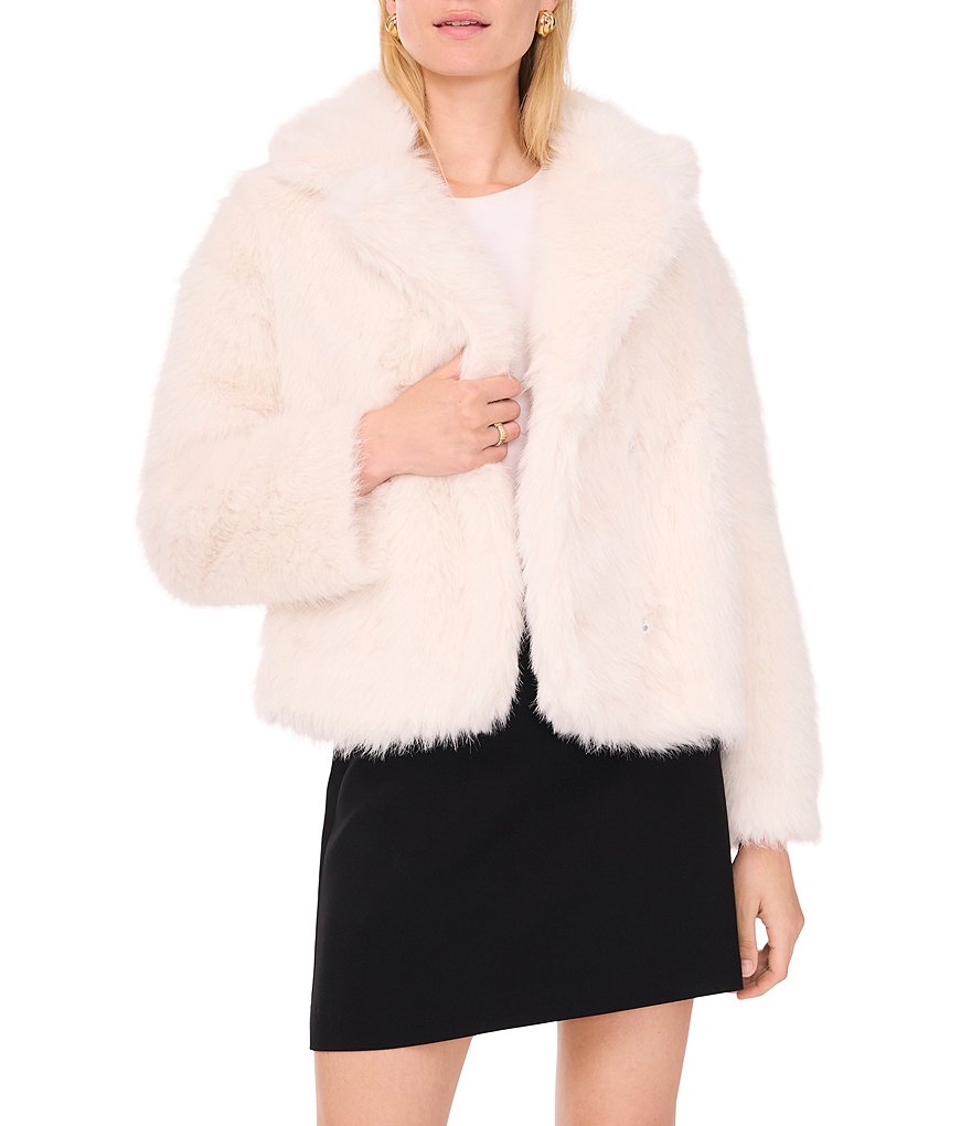 1. STATE Faux Fur Long Sleeve Open Front Coat | Dillard's