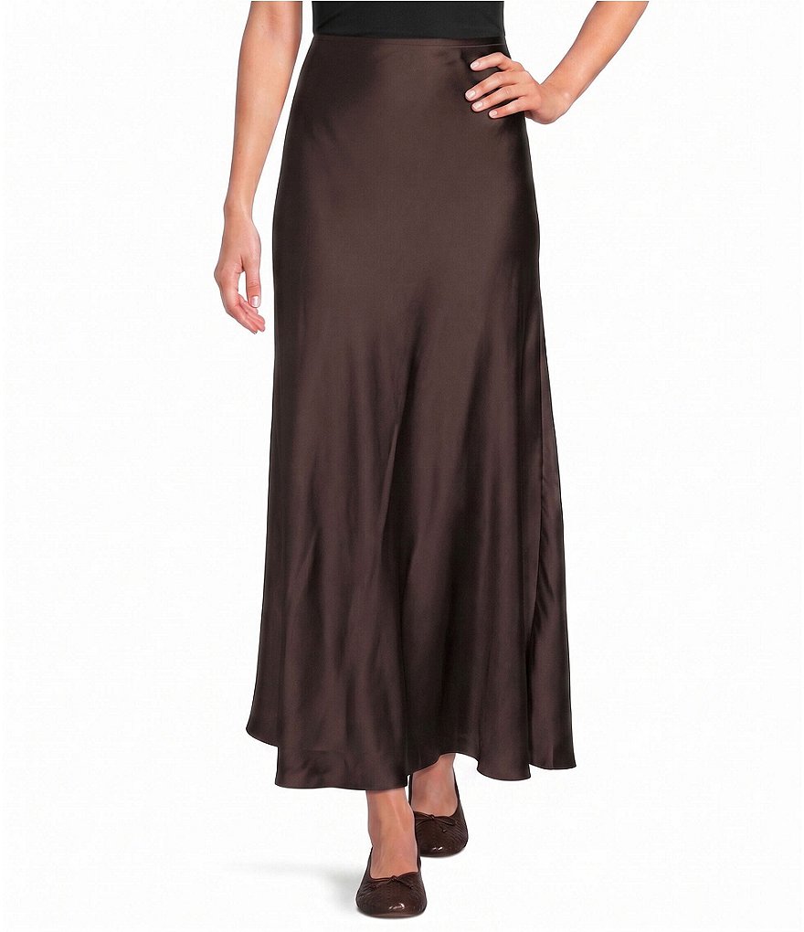 Satin High Rise Maxi Skirt
