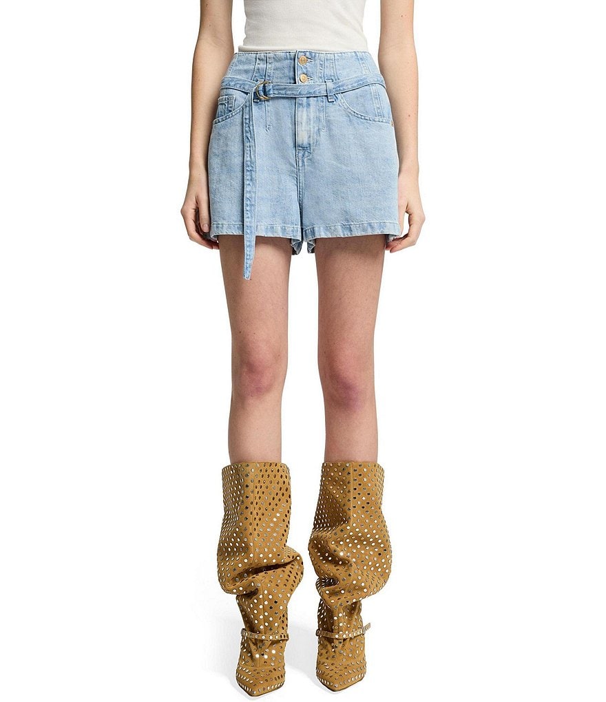 7 For All Mankind High Rise Belted Shorts | Dillard's 7 For All Mankind High Rise Belted Shorts | Dillard's